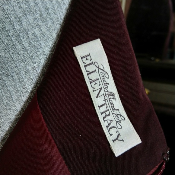 Vintage Plum Pencil Skirt Wool Ellen Tracy 8p - Picture 2 of 7